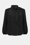 Joseph Ribkoff Women's Satin Top With Bow Neckline