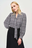 Joseph Ribkoff Women's Georgette Plaid Puff Sleeve Top