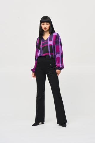 Joseph Ribkoff Women's Heavy Knit Flared Pull-On Pants