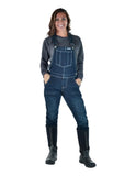 Cowgirl Tuff Women's Dark DFMI Flannel Bib Overall Tuck-In