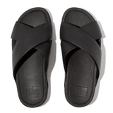 FitFlop Men's Surfer Mens Tumbled-Leather Cross Slides