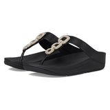 FitFlop Women's Fino Crystal-Chain Leather Toe-Post Sandals