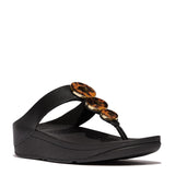 FitFlop Women's Fino Resin-Hoop Leather Toe-Post Sandals