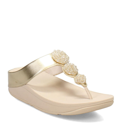 FitFlop Women's Fino Beadie-Button Metallic Toe-Post Sandals