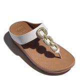 FitFlop Women's Fino Crystal-Chain Leather Toe-Post Sandals