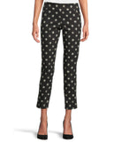 Krazy Larry Women's Pull on Ankle Pants - Black Mini Flowers