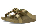 FitFlop Women's Halo Bead-Circle Metallic H-Bar Slides