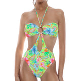 Luli Fama Women's Hibiscus Dream - Keyhole Ring One Piece