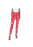 Krazy Larry Women's Pull on Ankle Pants - Tangerine Flowers