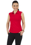 Ibkul Women's Solid Sleeveless Polo