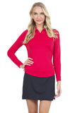 Ibkul Women's Adjustable Long Sleeve Zip Polo