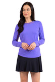 Ibkul Women's Long Sleeve Crew Neck with Mesh