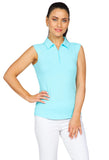 Ibkul Women's Solid Sleeveless Polo