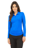 Ibkul Women's Adjustable Long Sleeve Zip Polo