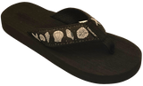 Tidewater Women's Dots and Shells Black and Grey Sandals