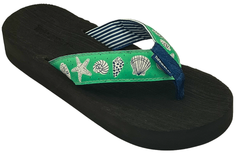 Tidewater Women's Dots and Shells Mint Sandals